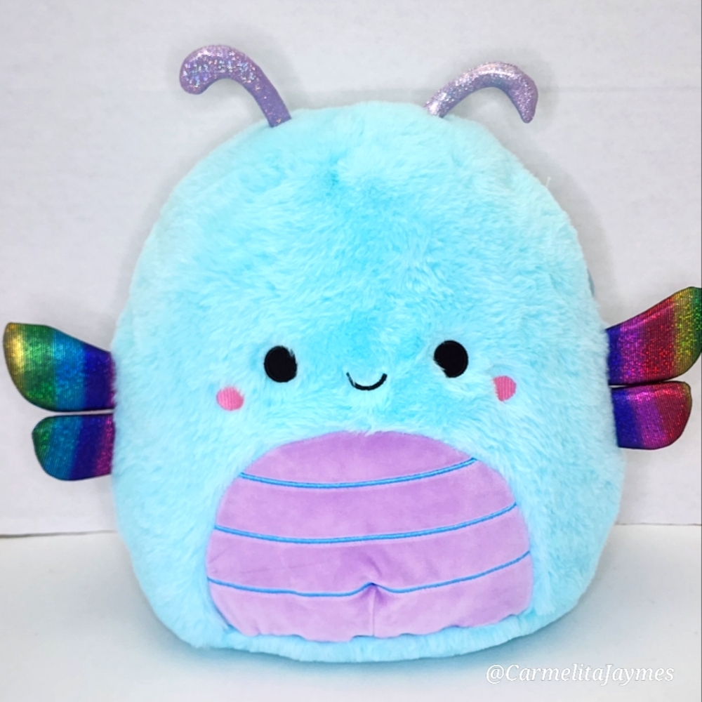 HEATHER 🪰 12" Blue Dragonfly FuzzAMallow w Irridescent Wings Squishmallow NWT